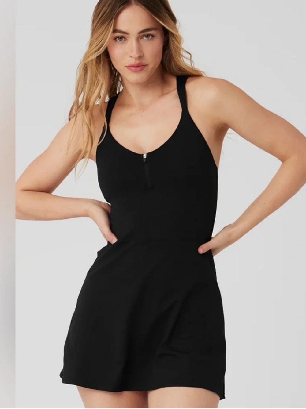 Alo Yoga Alosoft Showcase Dress in Black Size Small - Style W8183R EUC